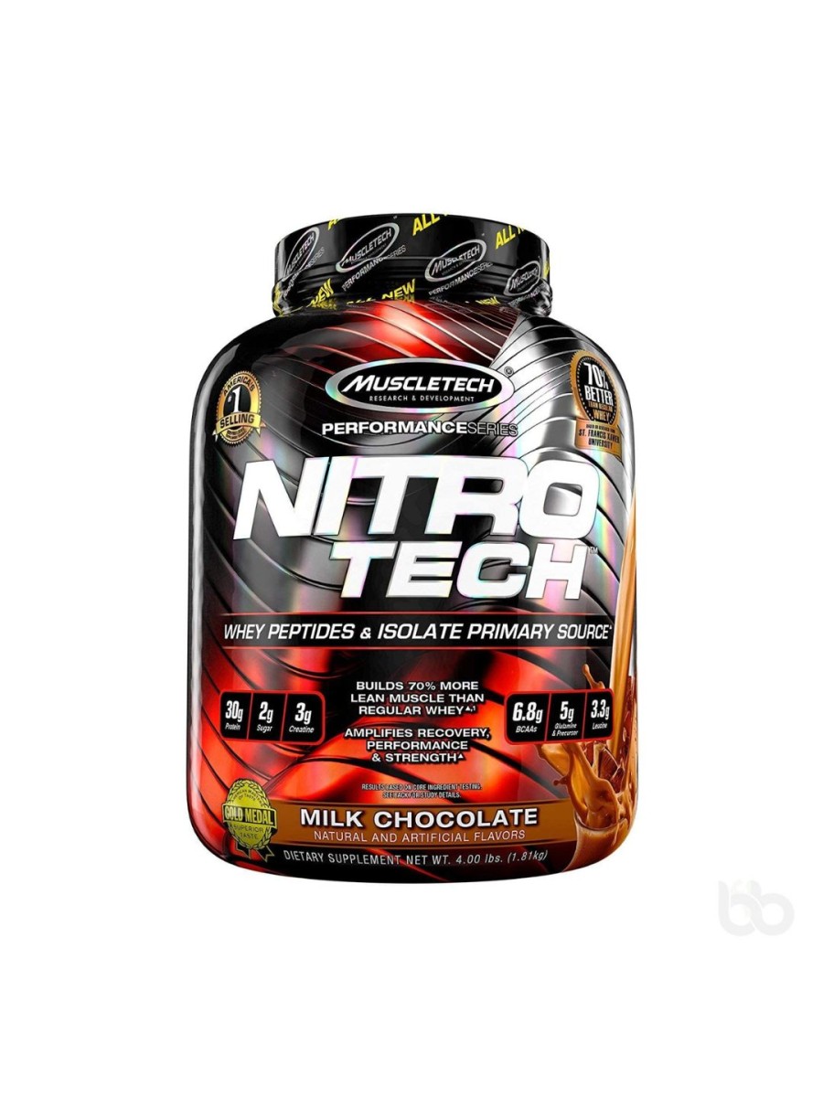 【即日発送】Muscletech Nitro Tech 4lbs 1.81 kg MuscleTech Nitro-Tech Whey Protein Isolate & Peptides 4lbs